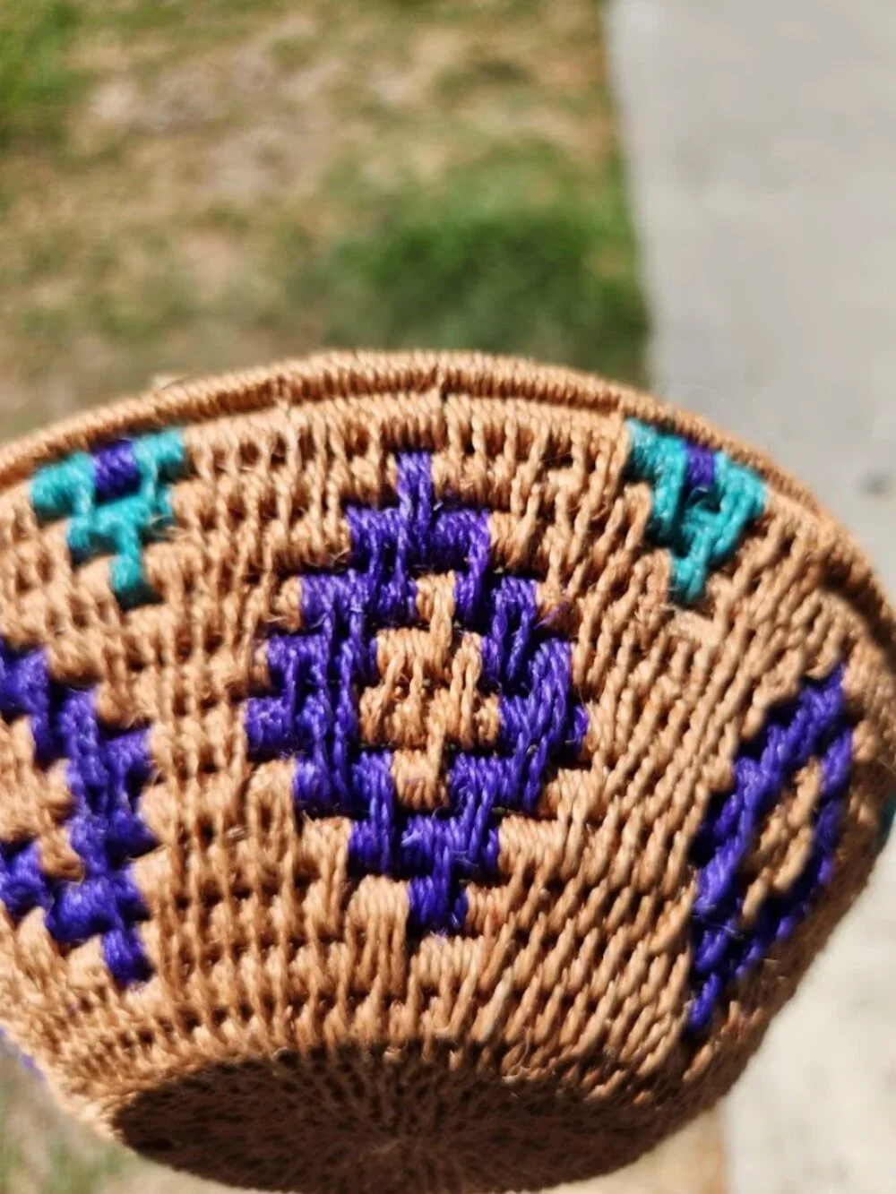 Handwoven African Amsa Natural Fiber Basket Home Decor Bohemian Hand Made Woven